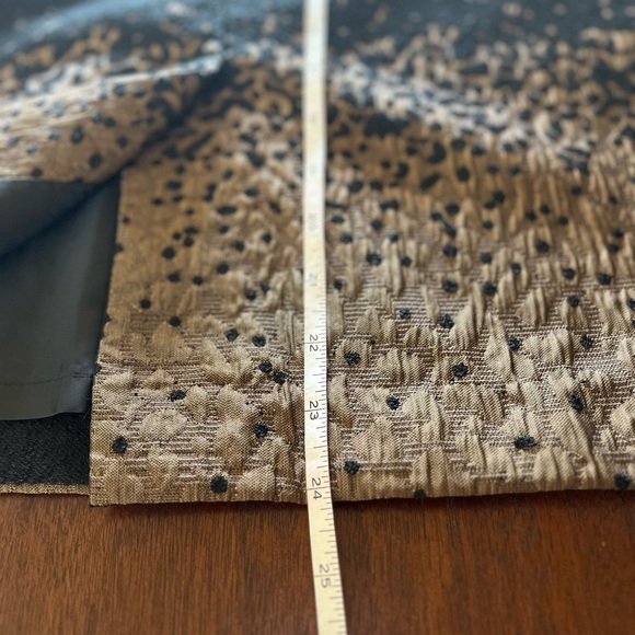 Ann Taylor black dark gold crinkle fabric bottom detail skirt - Picture 7 of 9